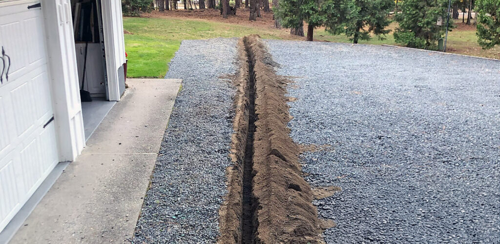 French drain at a Southern Oregon residence