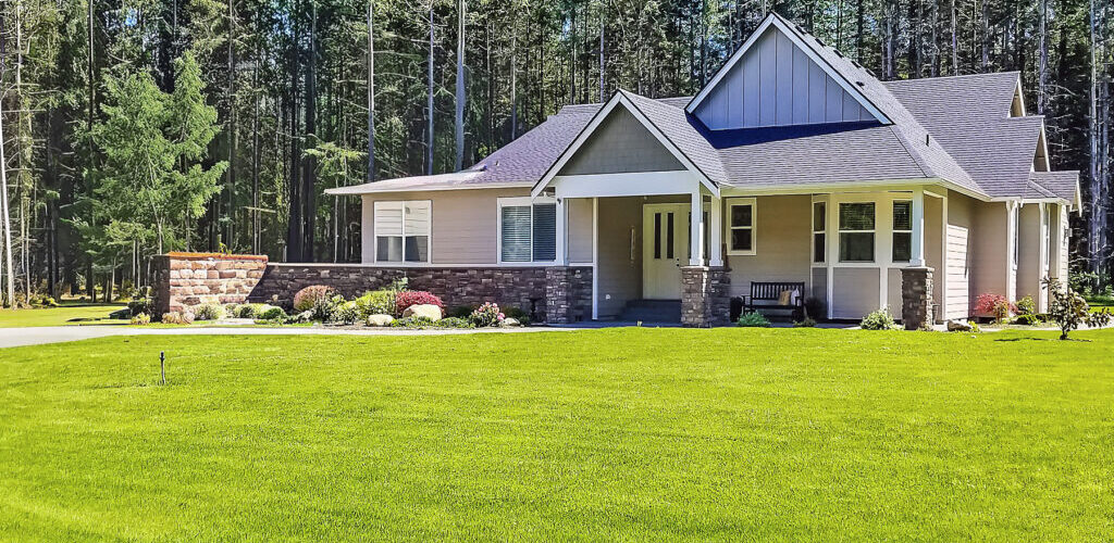 A Southern Oregon home with a dry well in the front yard