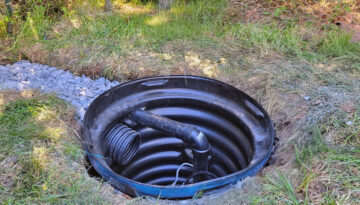 A sump pump setup for yard drainage in Southern Oregon