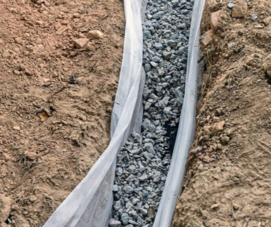 A French Drain in clay soil in Southern Oregon