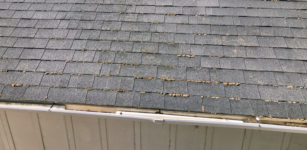 A rain gutter on a Southern Oregon house that needs repaired