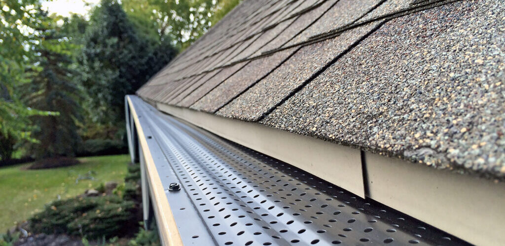 New gutter guards installed on a home in Southern Oregon