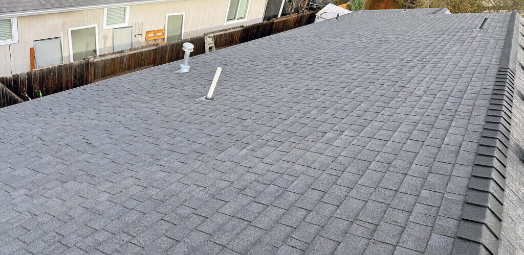 A roof after moss removal in Southern Oregon